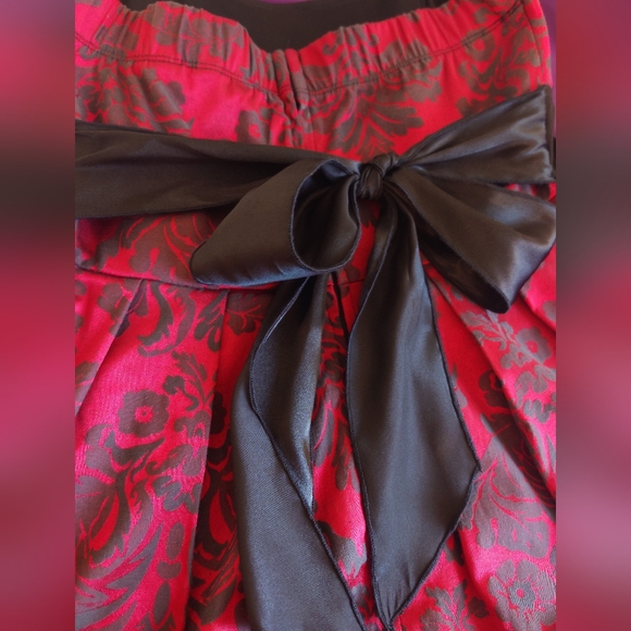 Speechless Red Black Damask Strapless Fit & Flare Empire Waist Dress, SZ 7 - Picture 10 of 10